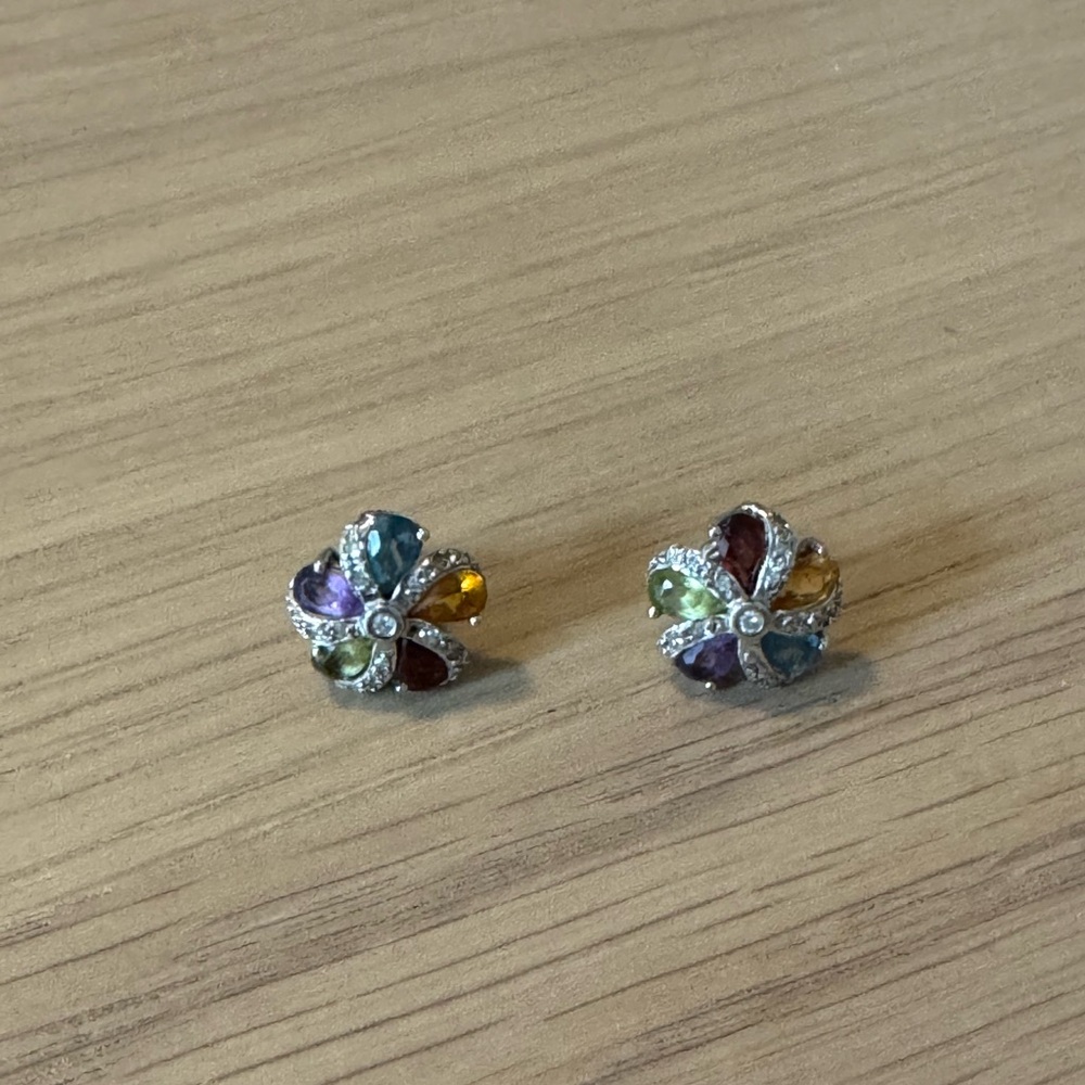 Multicolored David Yurman silver earrings